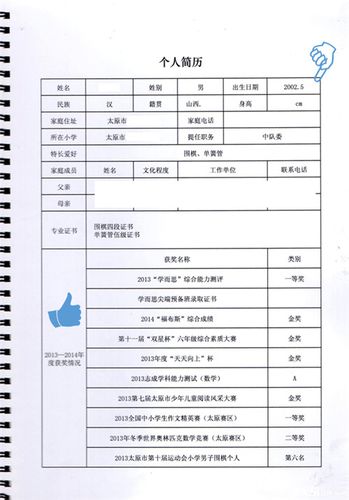 2016苏州小升初简历制作模板及注意事项(2)