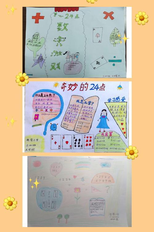 24点游戏巧算24点数学游戏乐园电子小报成品手抄报简报板报海报模板