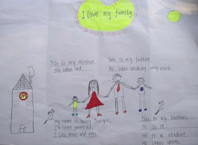 我画画真不咋地,但我会用英语介绍全家福了.