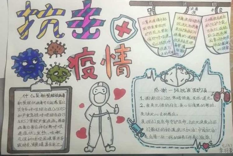 共抗疫情健康成长手抄报