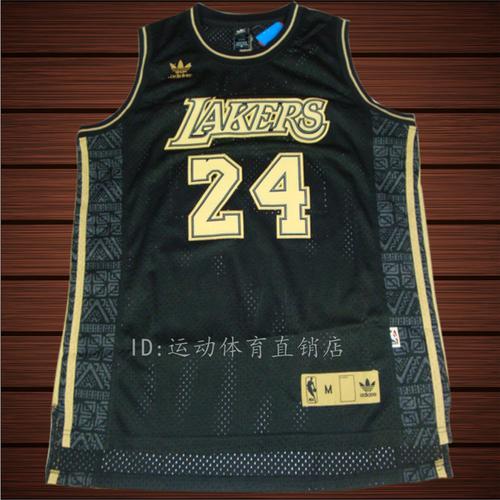 专柜正品湖人队24号科比复古球衣短袖 sw版背心训练篮球服黑金男