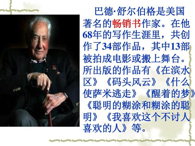 优秀ppt课件  《精彩极了和糟糕透了》 巴德· 舒尔伯格是美国