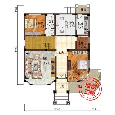 农村12米x10米房屋设计,12x10两层自建房 bz273农村房屋设计图全套豪华欧式乡村别墅自建房设计