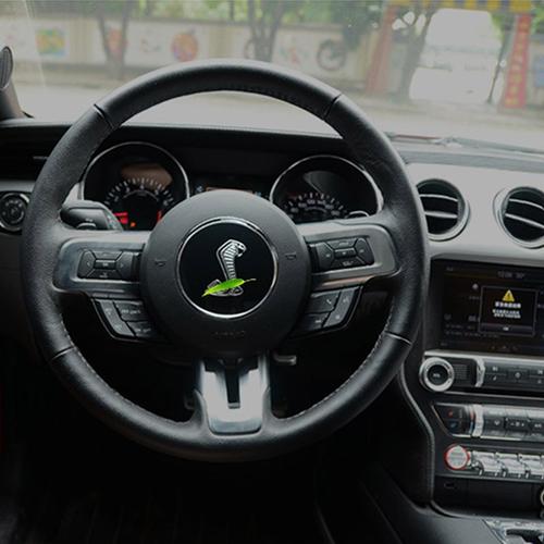 1520款福特野马mustang改装专用方向方向盘盘标眼镜蛇汽车车标