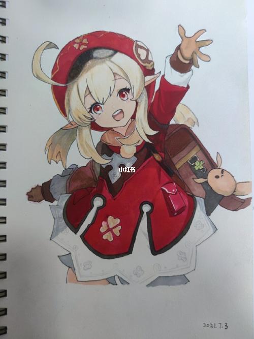 手绘原神可莉_原神_手绘_人文_绘画