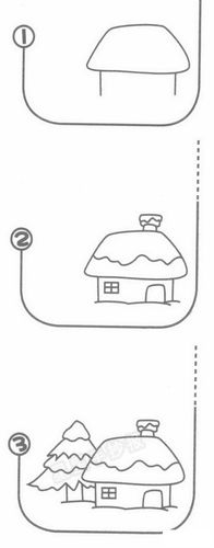 冬天房子简笔画