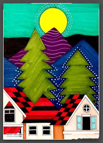 少儿美术:色彩浓郁的装饰画,每张都是学习的好范例