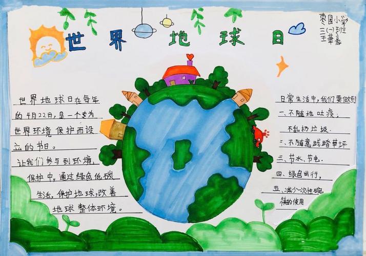 2020世界地球日手抄报,保护共同的母亲