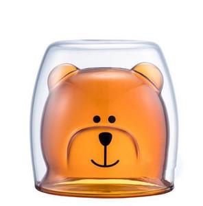 抖音星巴克台湾琥珀bearista可爱小熊杯子马克杯双层玻璃咖啡杯