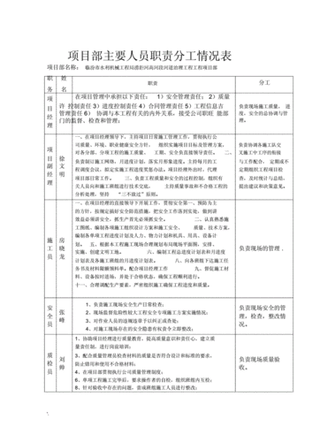 项目部主要人员职责分工情况表(2).docx 2页