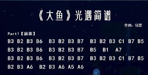 sky光遇大鱼数字简谱及弹奏技巧