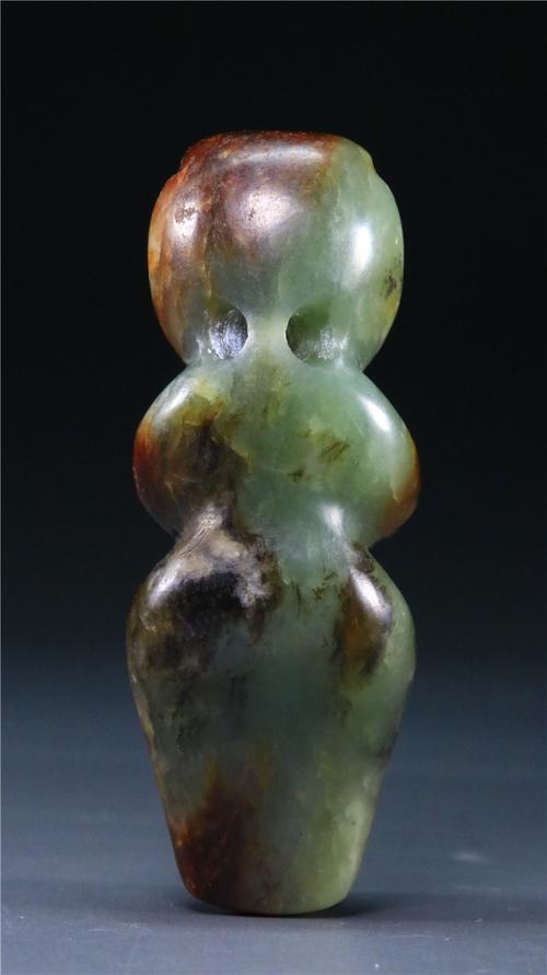 东北籽料黄白河磨玉火燎皮太阳神玉人立人挂件红山文化高古玉器q5