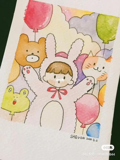 扣扣手|闲不住|超级可爱水粉画～_水粉画_上色_临摹_疫情_绘画_水粉画