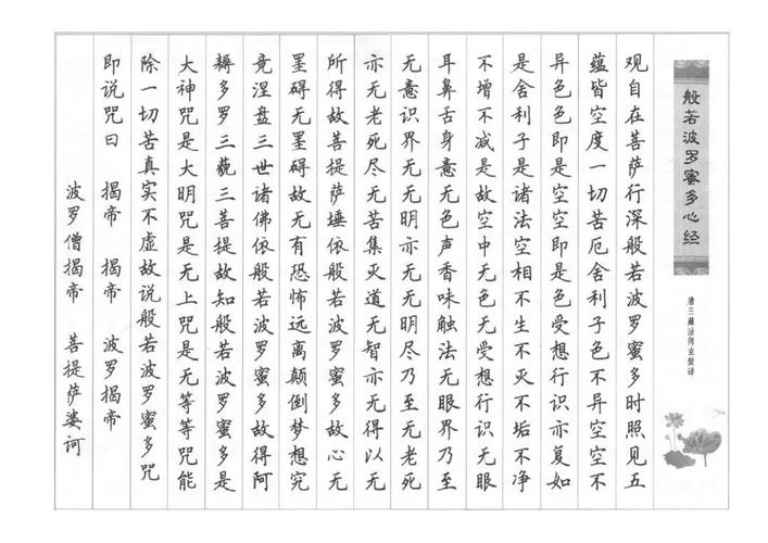 六棱格练字:硬笔楷书字帖《心经》,你会喜欢练练字,抄