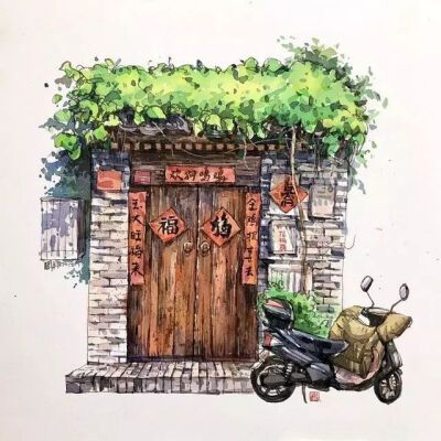 马克笔建筑速写