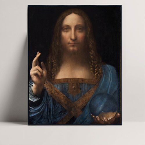 达芬奇救世主耶稣基督肖像画欧式古典人物客厅现代