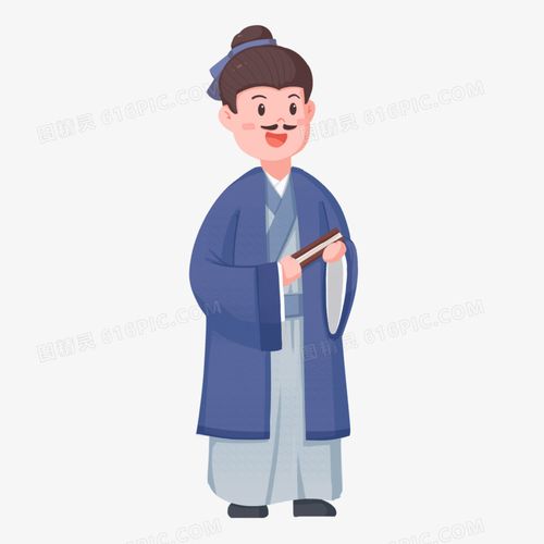 卡通手绘古代男性人物形象元素