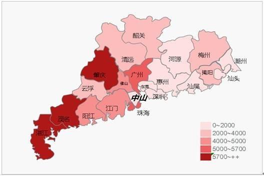 国内出行目的地最多人前五个省份是:广西,广东,湖南,四川,江西.