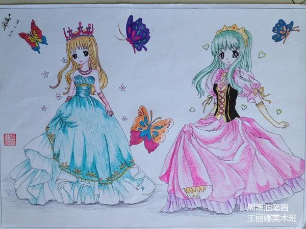我们都是小公主 - 儿童画画大全_简单漂亮儿童画作品_基础入门儿童