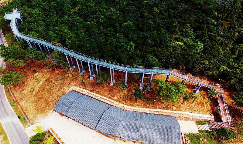 首页 全国旅游城市 常州旅游 太湖湾露营谷  走在树顶的玻璃栈道,体验