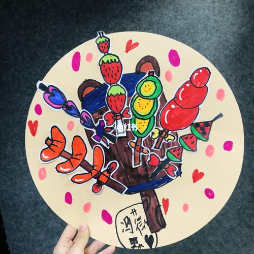 少儿绘画创意美术作品《冰糖葫芦》_绘画_美术_文化