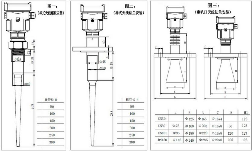雷达液位计结构尺寸