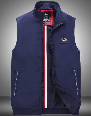 意大利古老鲨鱼同款2021新款男士休闲纯色薄款马夹秋季立领马甲男商务