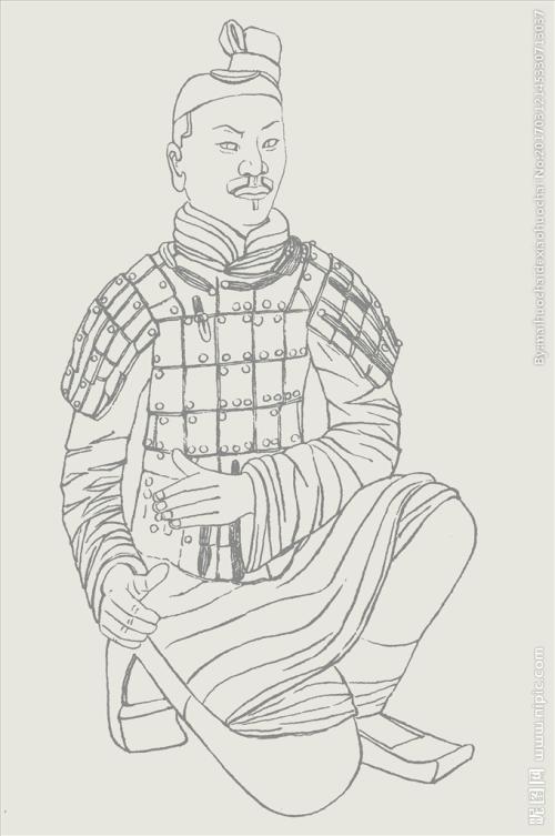 秦始皇兵马俑简笔画手抄报