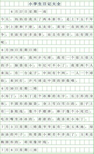 2019年小学生50字日记大全