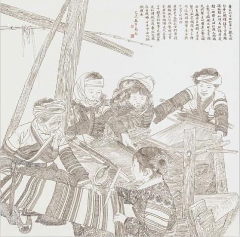 "形神兼备 质朴自然"评陶义美的线描人物画