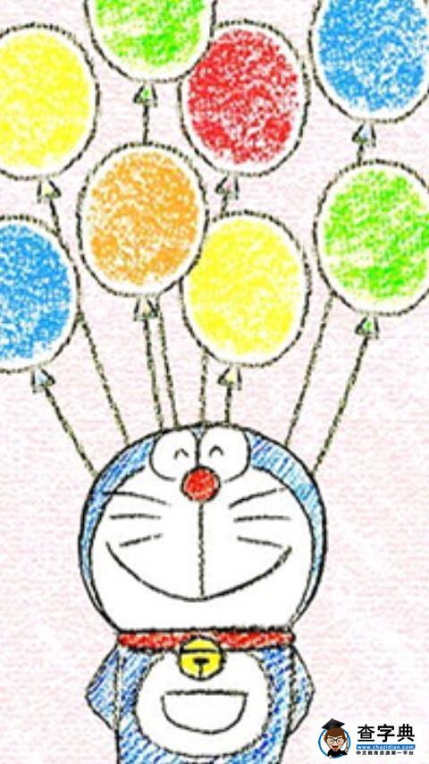 蜡笔画图片-可爱的机器猫