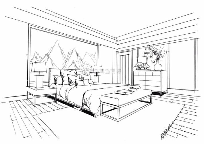 室内空间手绘线稿分享!