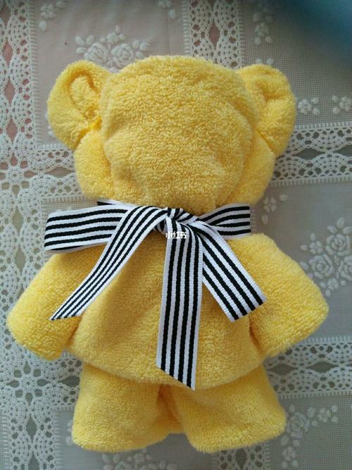 用毛巾做的小熊_兴趣爱好_手工
