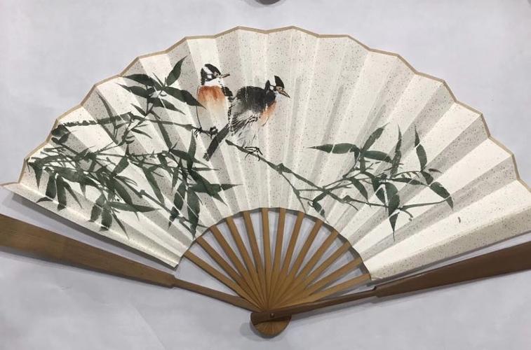扇子_写意竹子_竹子_花鸟_国画_装饰作品_园圆堂
