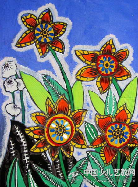 儿童画-花卉-《少儿画苑》第21届国际少儿书画大赛获奖作品