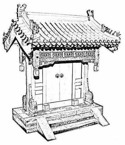 庙门的简笔画