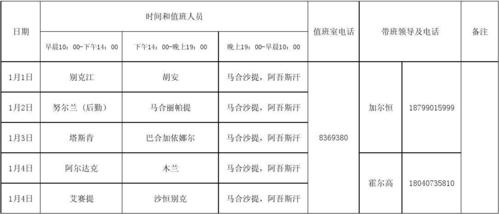 2013元旦值班表