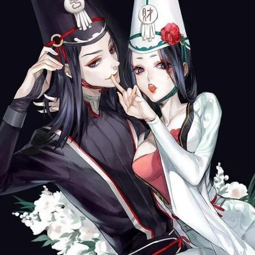 黑白无常唯美情侣头像