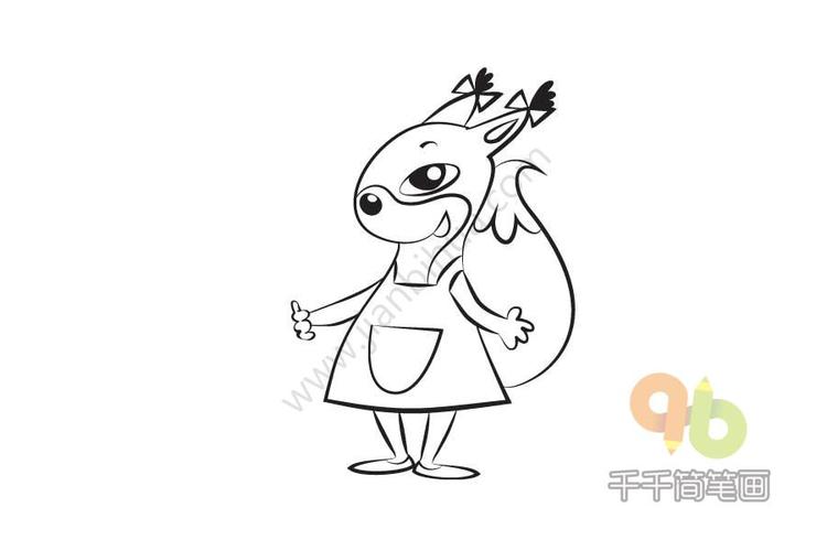 贪吃的松鼠简笔画