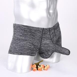 枪弹分离男士内裤新款外贸情趣内裤jj套夜店个性激凸男士四角内裤