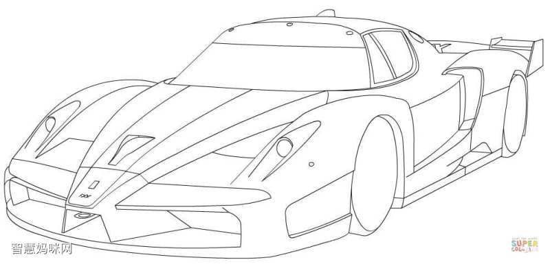 法拉利fxx线稿图片