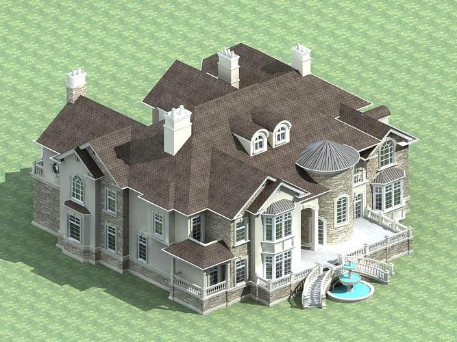 3d模型 欧式 小高层 建筑 别墅图片