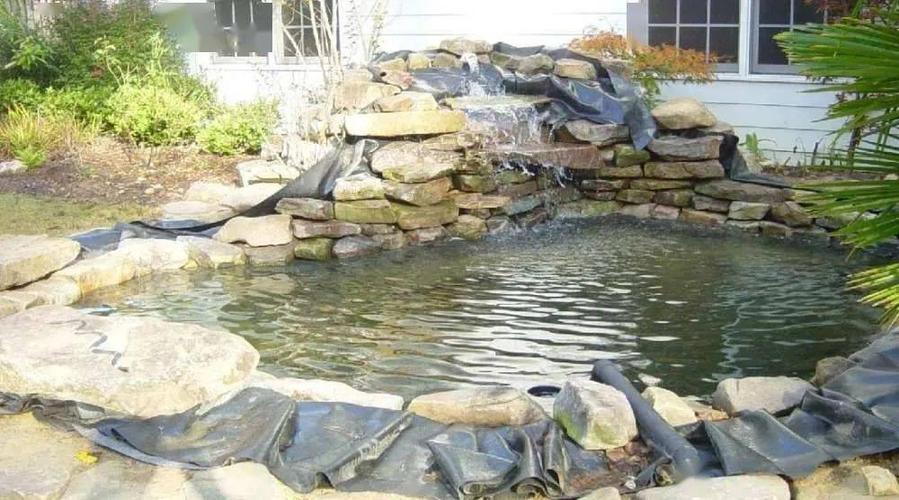 厉害美国鱼友用200块石头加1层布一天建好20㎡鱼池