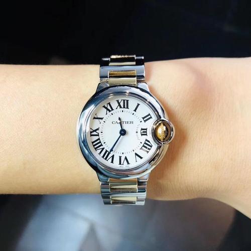 卡地亚蓝气球28毫米间金气球女士石英表