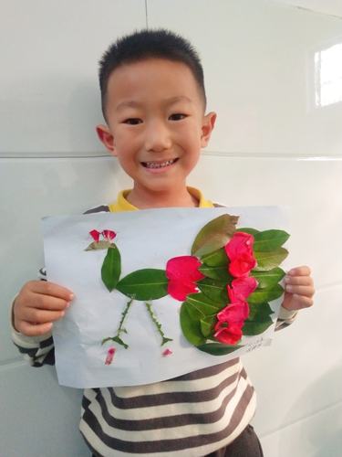 笑笑四幼小一班 亲子树叶画