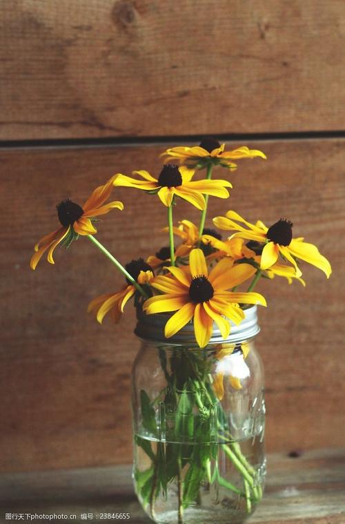 关键词:玻璃瓶插花 黄色鲜花 可爱小黄花 花卉 鲜花摄影 生活艺术