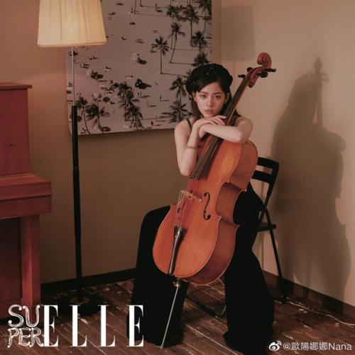 文艺范十足的大提琴女孩,自信独立的欧阳娜娜,爱运动