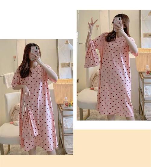 女夏韩版夏季短袖女士夏天家居服套装卡通少女 粉色芝麻裙 (版) m