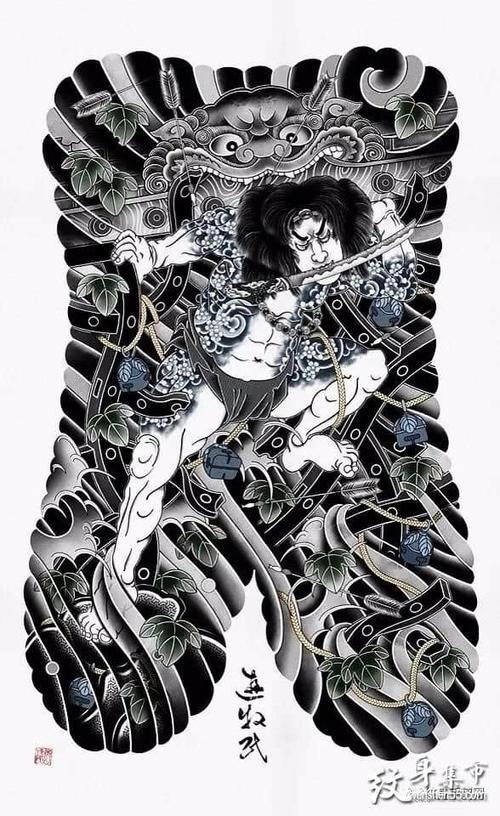 满背张顺破水门纹身张顺破水门纹身手稿张顺破水门纹身手稿图案