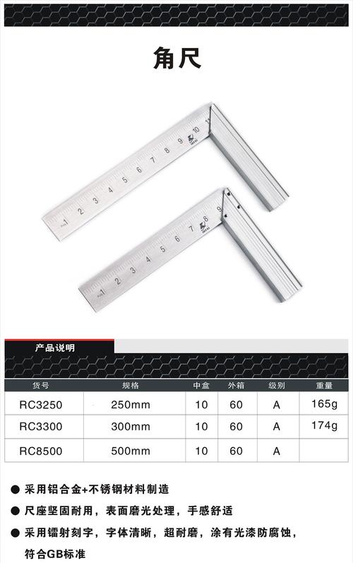卡夫威尔 角尺rc3250 直角尺 不锈钢角尺
